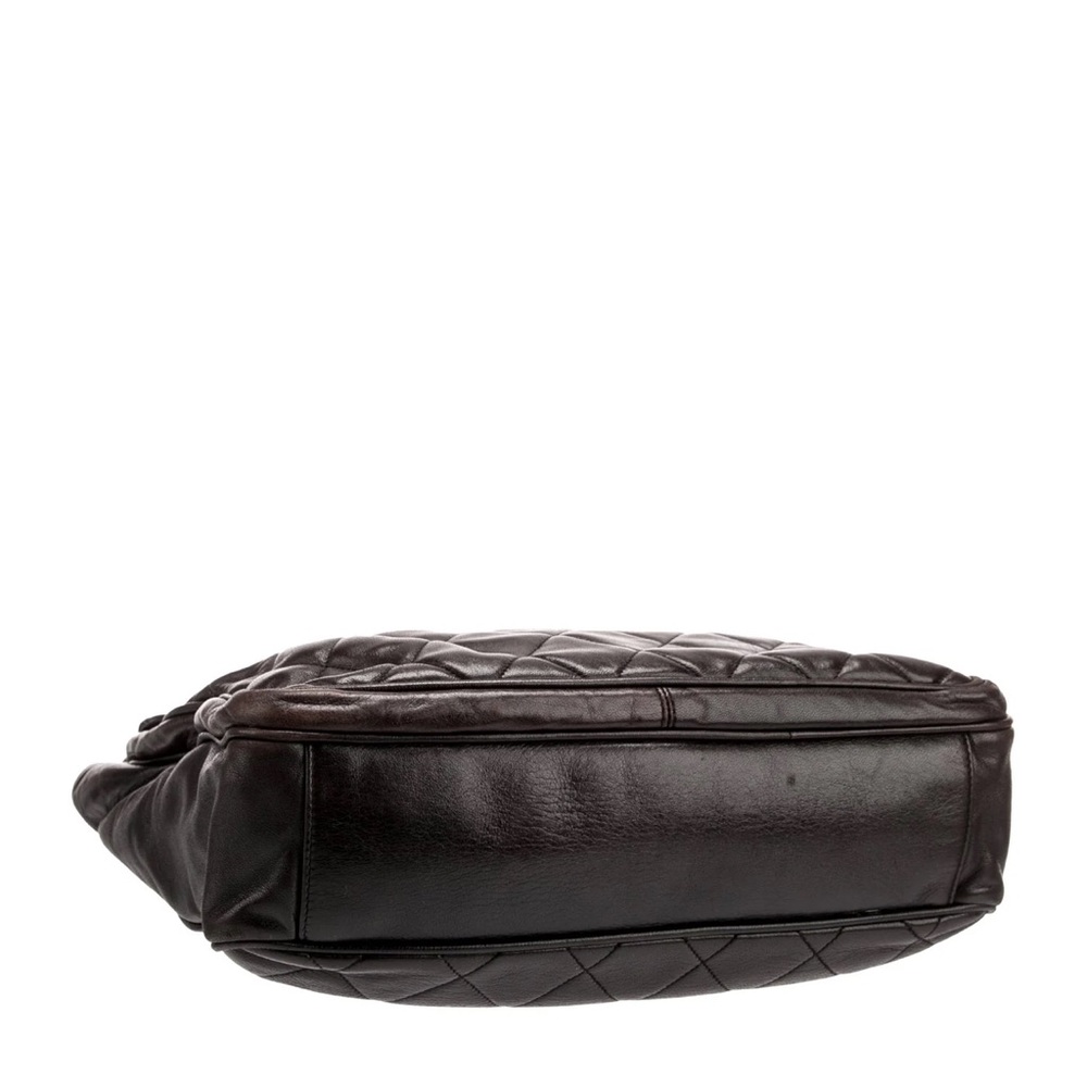 AUTHENTIC CHANEL shoulder bag dark brown leather - Picture 6 of 14